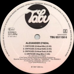 画像3: Alexander O'Neal - Criticize (Special 12" Mixes) 12"