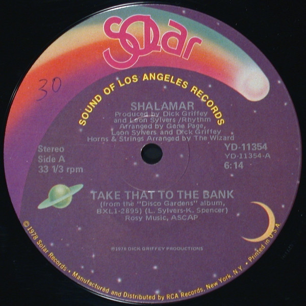 Shalamar - Take That To The Bank/Shalamar Disco Gardens  12