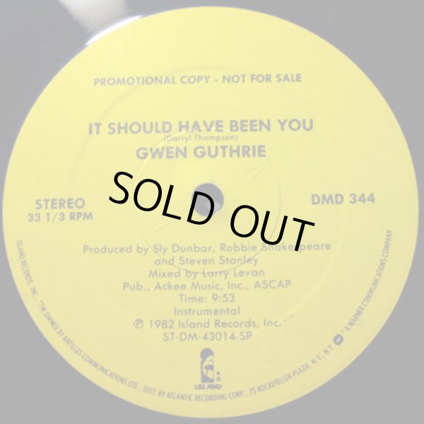 画像2: Gwen Guthrie - It Should Have Been You (Vocal 7:05/Inst 9:53)  12" 