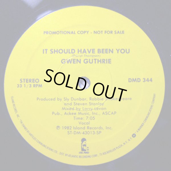 画像1: Gwen Guthrie - It Should Have Been You (Vocal 7:05/Inst 9:53)  12" 