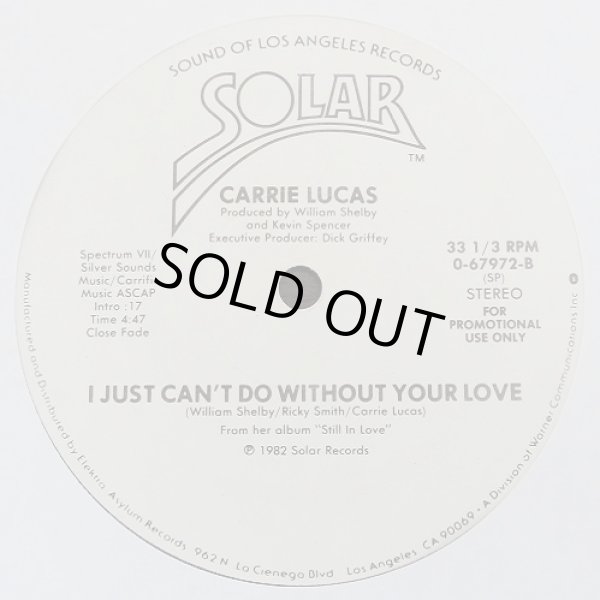 画像2: Carrie Lucas - Men/I Just Can't Do Without Your Love  12"