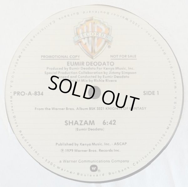 画像2: Eumir Deodato - Shazam/Space Dust/Sherlock  12" 