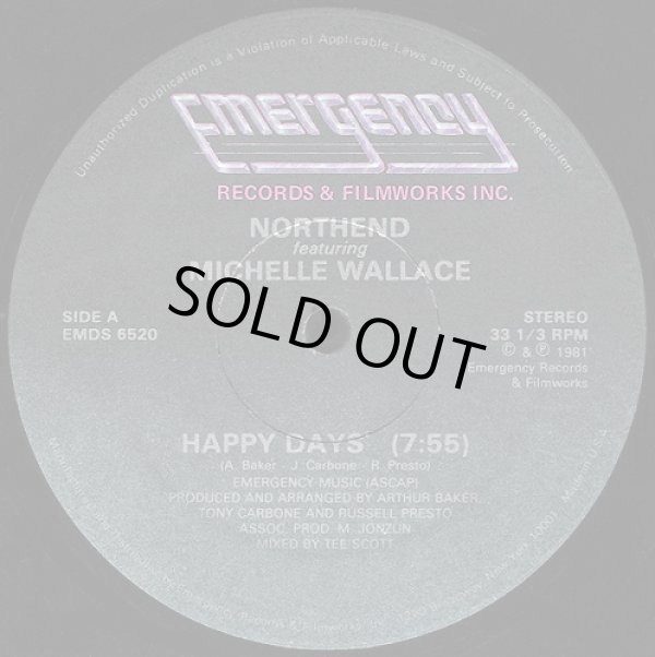 画像1: Northend Featuring Michelle Wallace - Happy Days/Tee's Happy  12" 