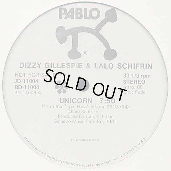 画像1: Dizzy Gillespie & Lalo Schifrin - Unicorn/Free Ride  12"