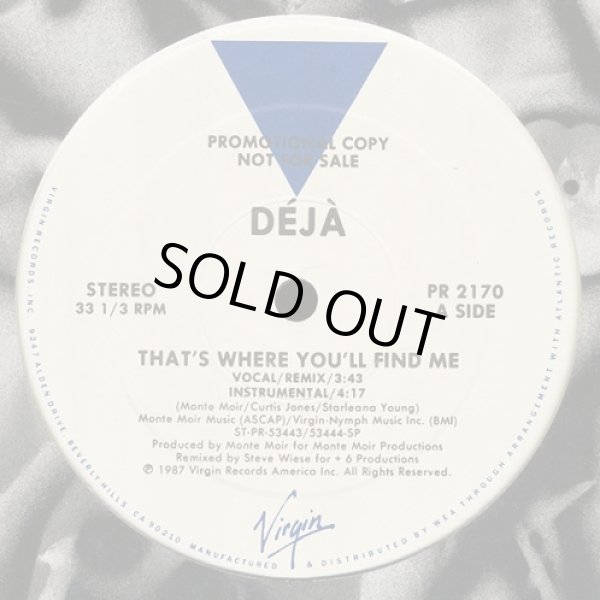 画像1: Deja (Aurra) - That's Where You'll Find Me  12"