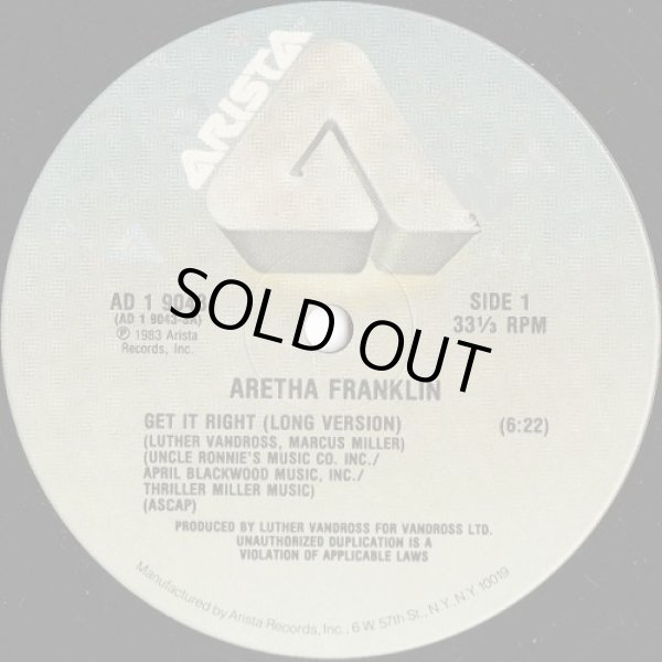 画像1: Aretha Franklin - Get It Right  12"