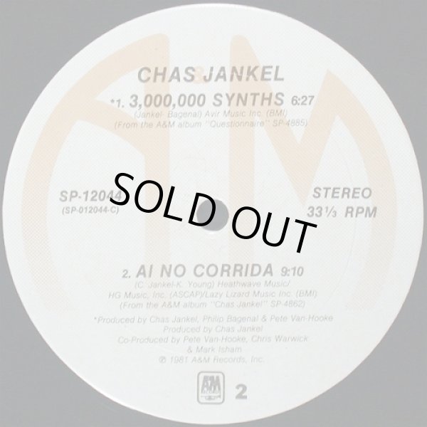 画像2: Chas Jankel - Glad To Know You/3,000,000 Synths/Ai No Corrida  12"