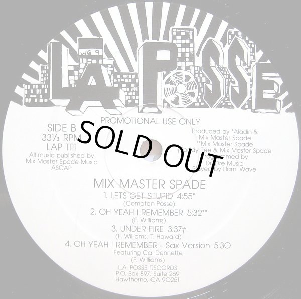 画像2: Mix Master Spade - It's The Mix Master/Sexy Lady/Let's Get Stupid/Oh Yeah, I Remember/Under Fire  EP