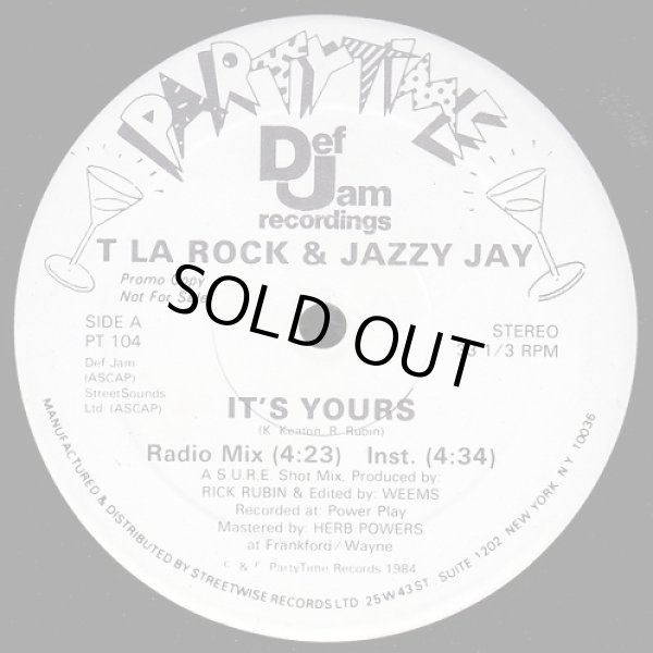 画像1: T La Rock & Jazzy Jay - It's Yours  12"