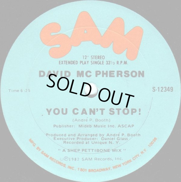 画像1: David McPherson - You Can't Stop！ 12"