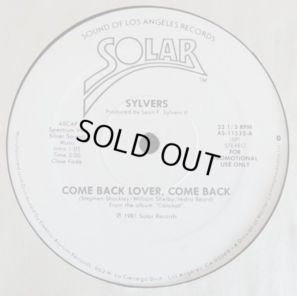 画像1: Sylvers - Come Back Lover, Come Back/There's A Place 12"