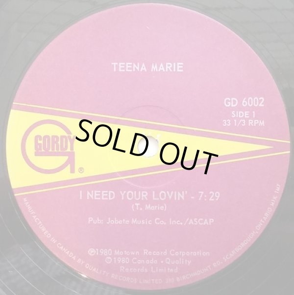 画像1: Teena Marie - I Need Your Lovin'/Behind The Groove  12" 