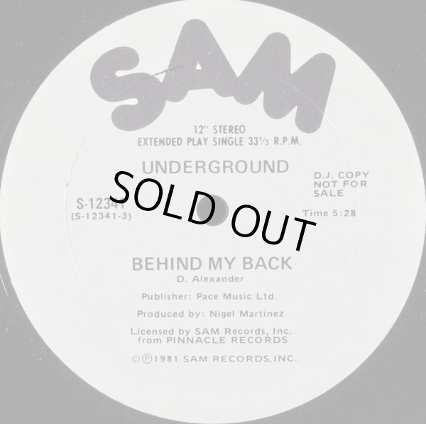 画像1: Underground - Behind My Back/Doin' It  12"