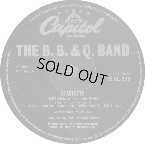 画像2: The B.B.& Q. Band - I'll Cut You Loose/Starlette  12"