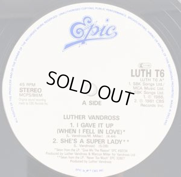 画像2: Luther Vandross - I Gave It Up/She's A Super Lady/Luther In Love Megamix 12"
