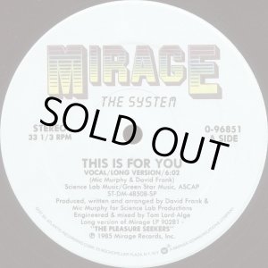 画像: The System - This Is For You  12"