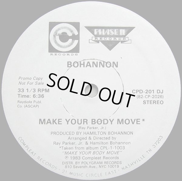 画像1: Bohannon - Make Your Body Move (with Inst！)  12"