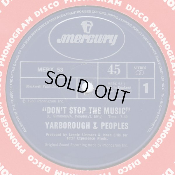 画像1: Yarbrough & Peoples - Don't Stop The Music/You're My Song 12"
