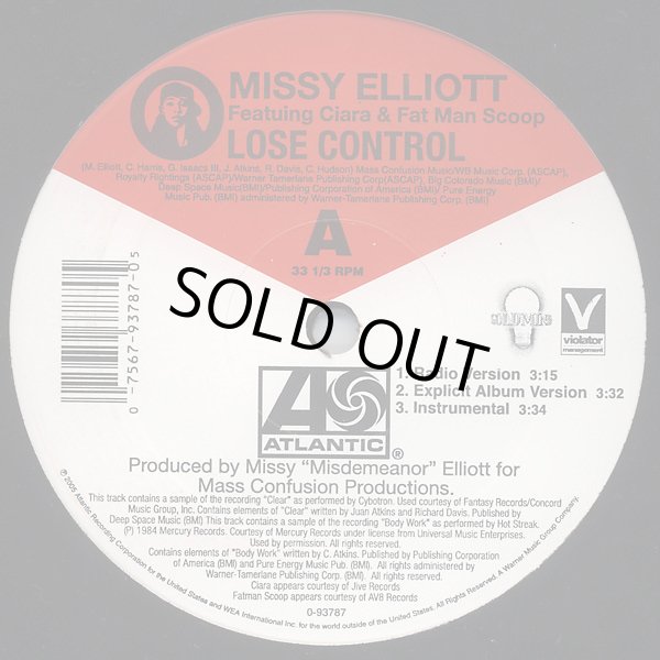 画像1: Missy Elliott - Lose Control Featuring Ciara & Fat Man Scoop/On & On   12"