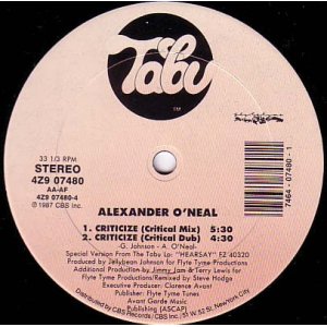 画像: Alexander O'Neal - Criticize (4Vers) 12"