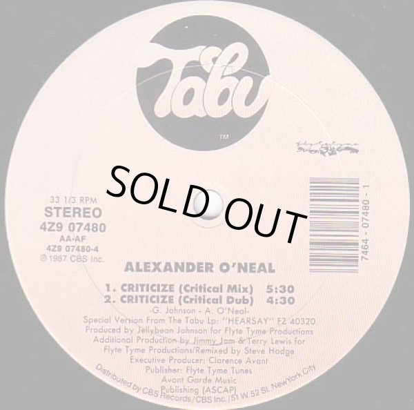 画像1: Alexander O'Neal - Criticize (4Vers) 12"