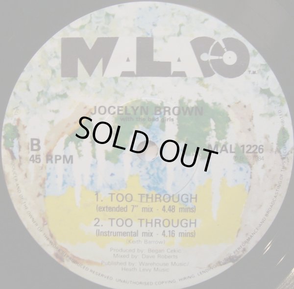 画像2: Jocelyn Brown With The Bad Girls - Too Through  12" 