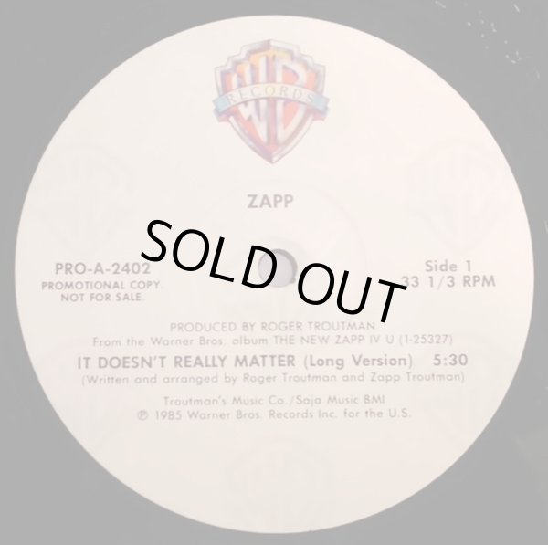 画像1: Zapp - It Doesn't Really Matter/Ja Ready To Rock  12"