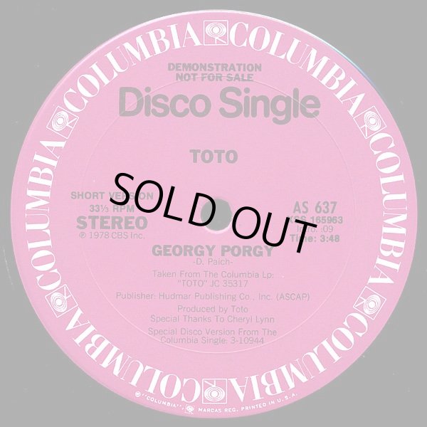 画像2: Toto - Georgy Porgy feat: Cheryl Lynn (Long/Short)  12"