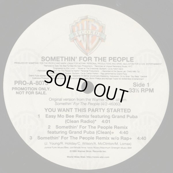 画像1: Something For The People - You Want This Party Started  12"