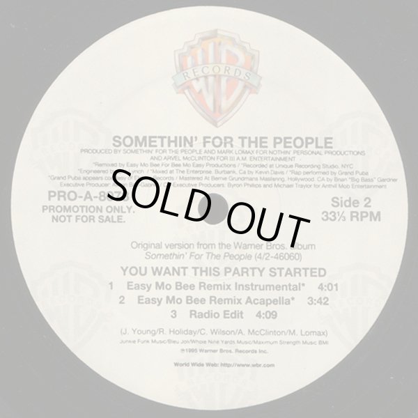 画像2: Something For The People - You Want This Party Started  12"