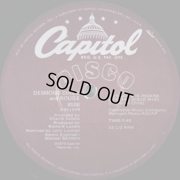 画像1: Desmond Child And Rouge - Our Love Is Insane/City In Heat  12"