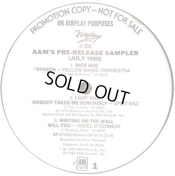 画像2: V.A (A&M) - Foreplay #34 A&M's Pre-Release Sampler (July 1980)   EP