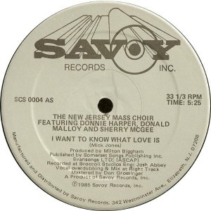 画像: The New Jersey Mass Choir - I Want To Know What Love Is  12"