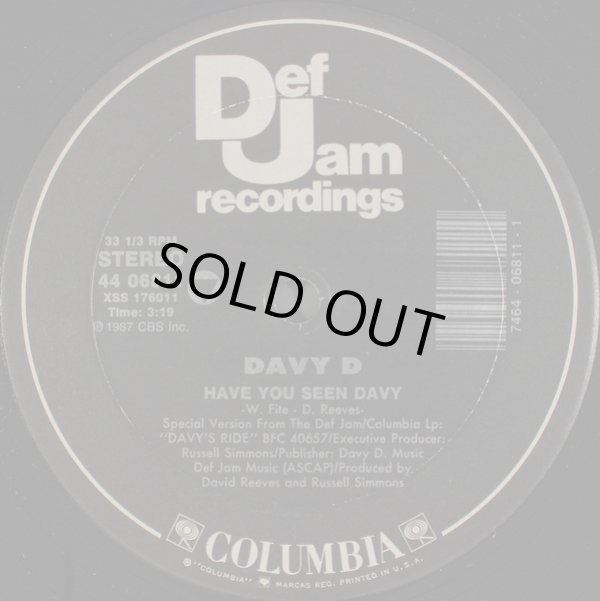 画像1: Davy D - Have You Seen Davy/Keep Your Distance/Get Busy  12"