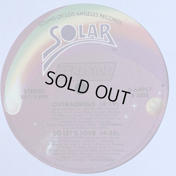 画像2: Lakeside - Outrageous/So Let's Love  12"