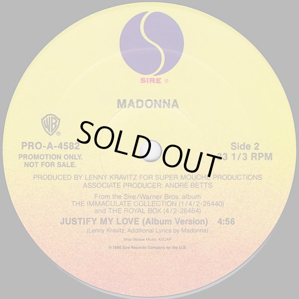 画像2: Madonna - Justify My Love (Album Vers 4:56)  12" 