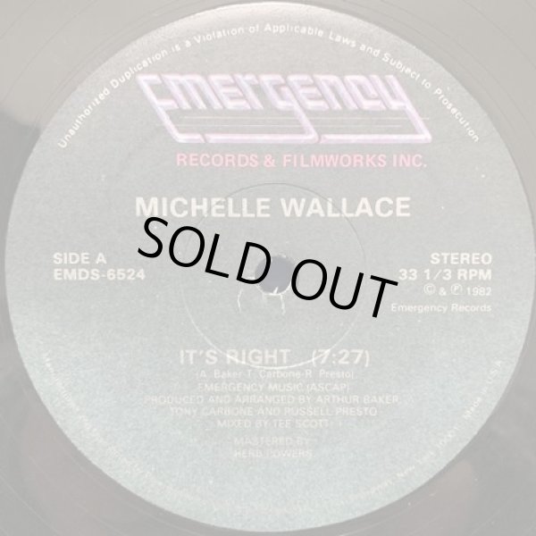 画像1: Michelle Wallace - It's Right/Tee's Right  12"