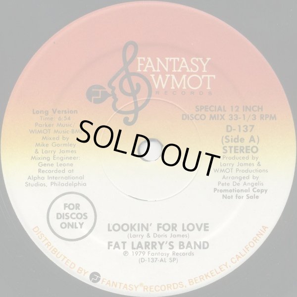 画像1: Fat Larry's Band - Lookin' For Love (Long 6:54/Short 5:29)  12"