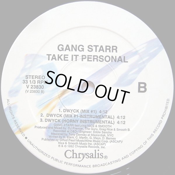 画像2: Gang Starr - Take It Personal/DWYCK  12"