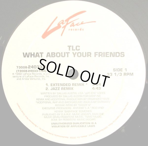 画像1: TLC - What About Your Friends  12"