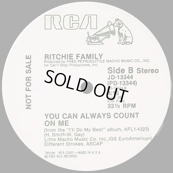 画像2: Ritchie Family - Alright On The Night/You Can Always Count On Me  12"  