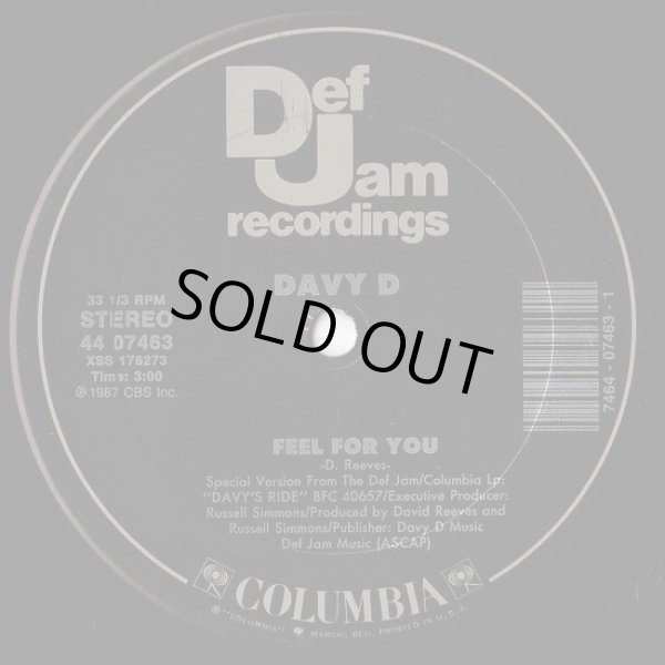 画像2: Davy D - Feel For You/Davy's Ride  12"