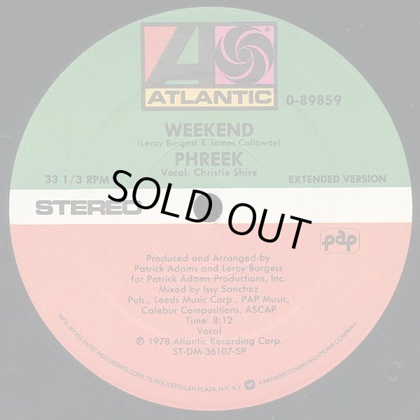 画像3: Phreek - Weekend (Long Vers 6:51/Extended Vers 8:12) 12"