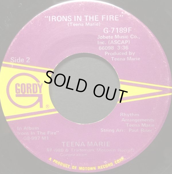 画像2: Teena Marie - I Need Your Lovin'/Irons In The Fire  7"