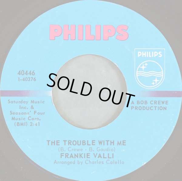 画像2: Frankie Valli - Can't Take My Eyes Off You/The Trouble With Me  7"
