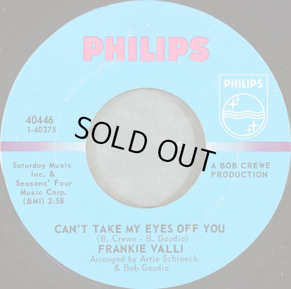 画像1: Frankie Valli - Can't Take My Eyes Off You/The Trouble With Me  7"