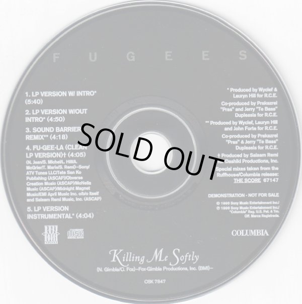 画像2: Fugees - Killing Me Softly/Fu-Gee-La  CDS