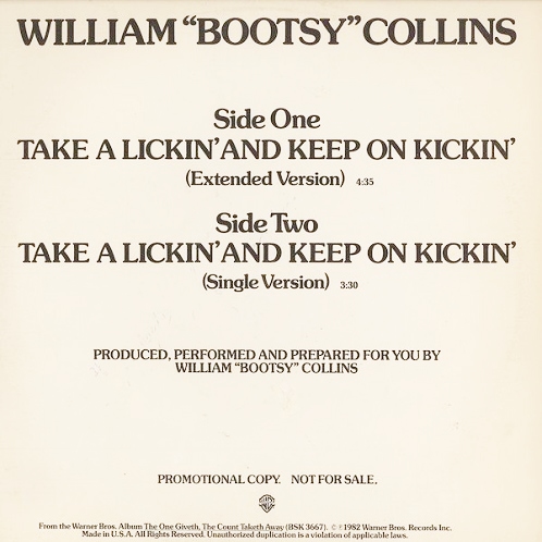 画像1: (William) Bootsy Collins - Take A Lickin' And Keep On Kickin'  12"