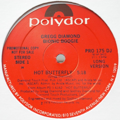 画像1: Gregg Diamond Bionic Boogie (feat : Luther Vandross) - Hot Butterfly (Long 5:18/Short 3:59)  12"