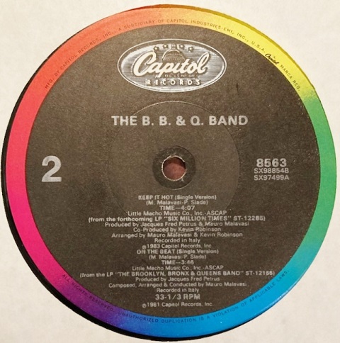 画像2: The B. B. &. Q. Band - Keep It Hot/On The Beat  12"